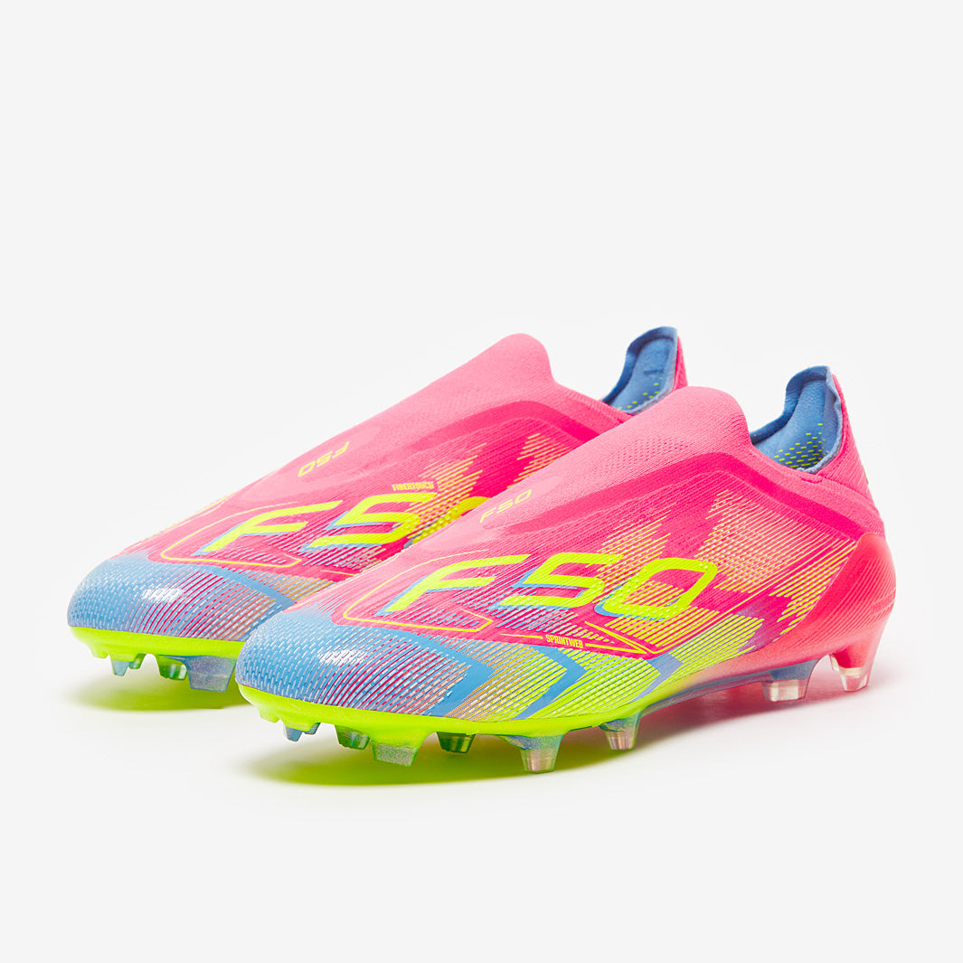 Adidas F50 Elite Laceless FG Football Boots Lucid Pink/Lucid Lemon/Blue Fusion