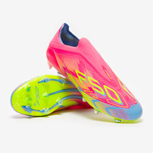 Adidas F50 Elite Laceless FG Football Boots Lucid Pink/Lucid Lemon/Blue Fusion
