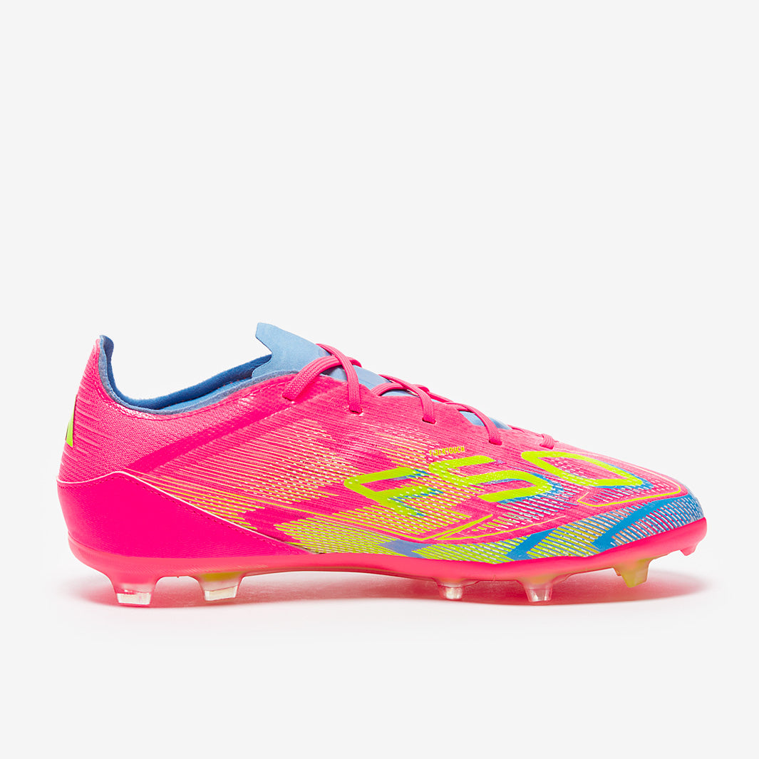 Adidas Kids F50 Elite FG Football Boots Lucid Pink/Lucid Lemon/Blue Fusion