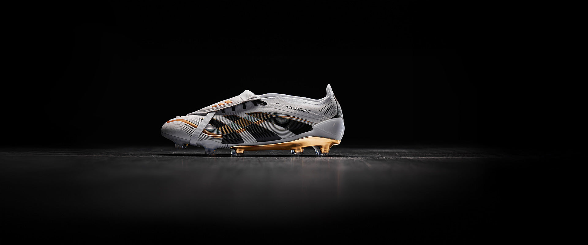 Adidas Predator Elite Tongue X Teamgeist FG Football Boots White/Black/Gold Met