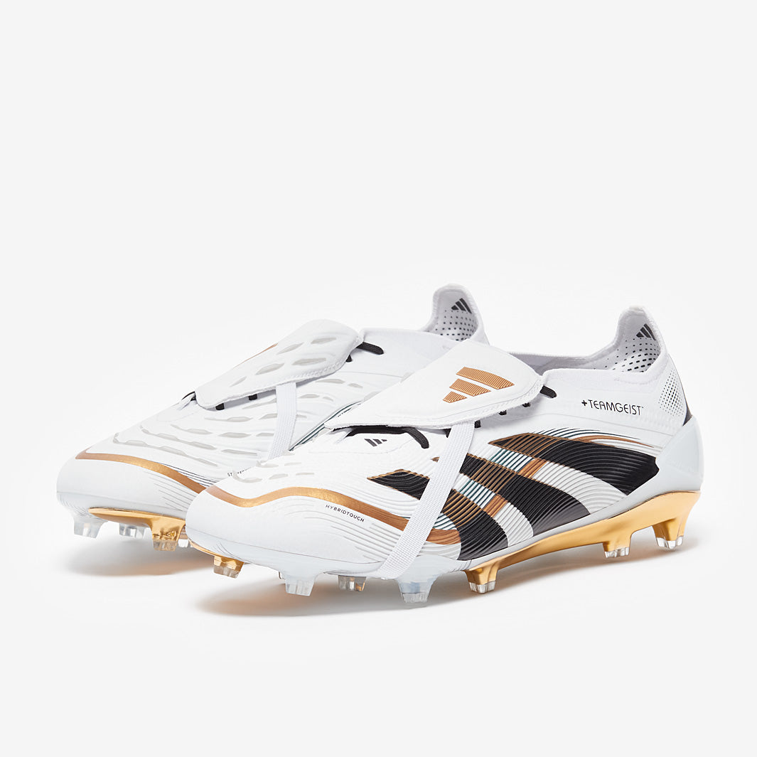 Adidas Predator Elite Tongue X Teamgeist FG Football Boots White/Black/Gold Met