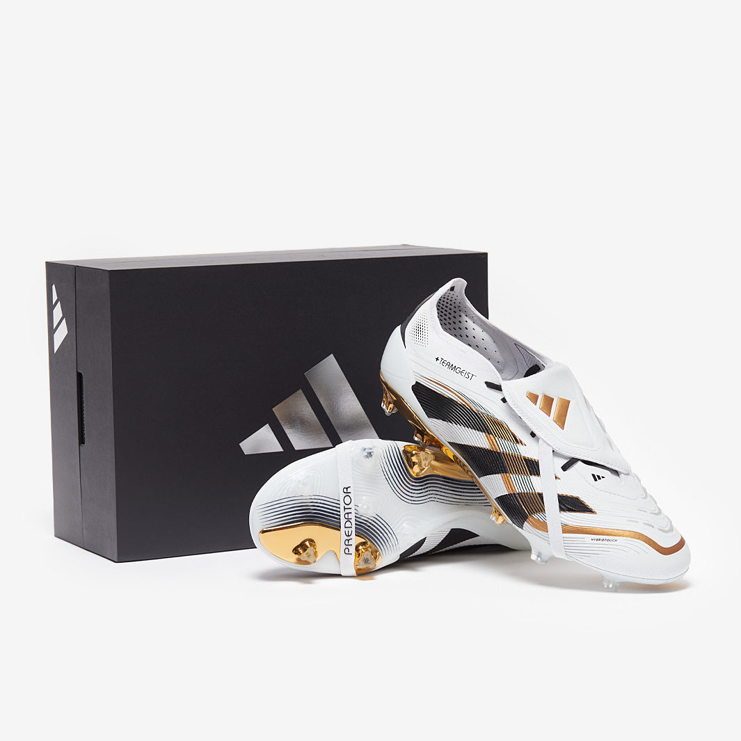 Adidas Predator Elite Tongue X Teamgeist FG Football Boots White/Black/Gold Met
