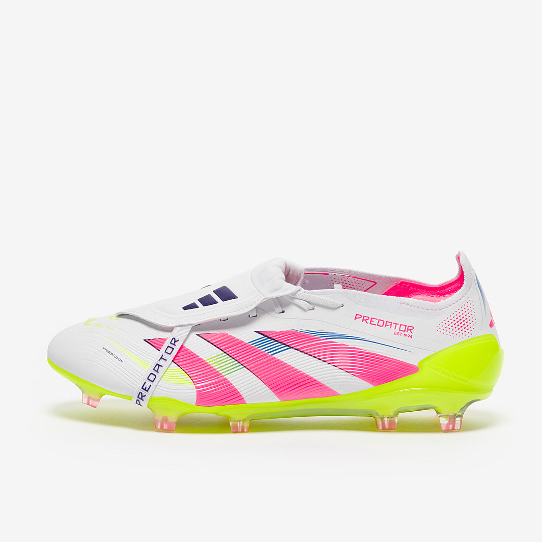 Adidas Predator Elite Tongue FG Football Boots White/Lucid Pink/Lucid Lemon