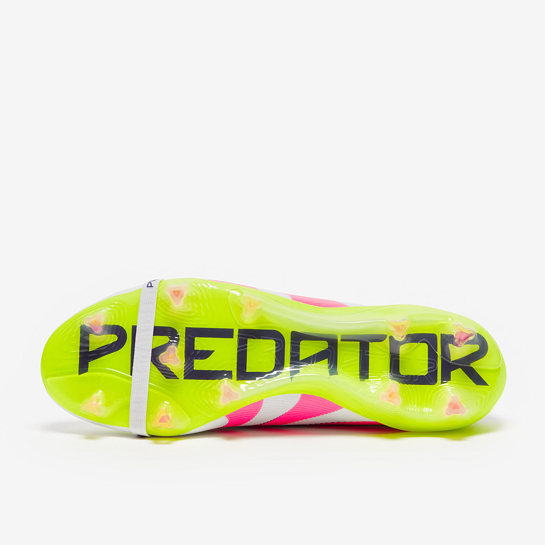 Adidas Predator Elite Tongue FG Football Boots White/Lucid Pink/Lucid Lemon