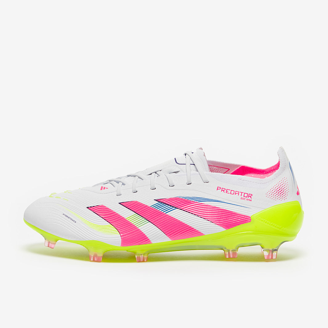 Adidas Predator Elite FG Football Boots White/Lucid Pink/Lucid Lemon