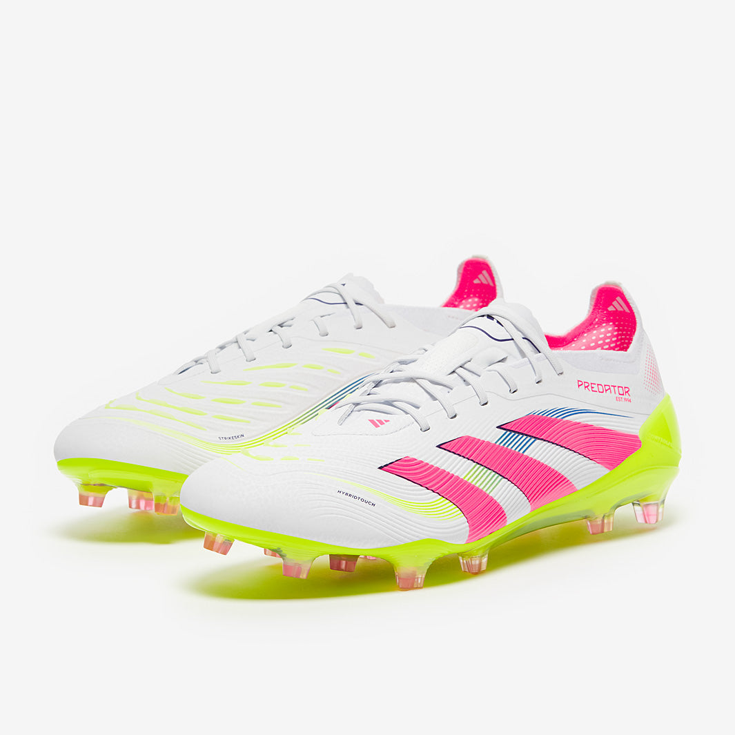 Adidas Predator Elite FG Football Boots White/Lucid Pink/Lucid Lemon