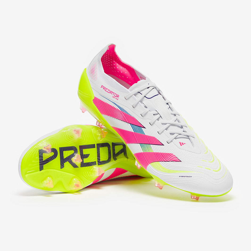 Adidas Predator Elite FG Football Boots White/Lucid Pink/Lucid Lemon
