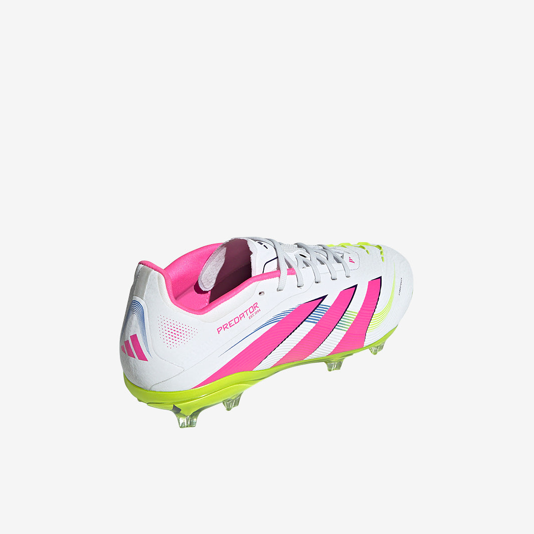 Adidas Kids Predator Elite FG Football Boots White/Lucid Pink/Lucid Lemon