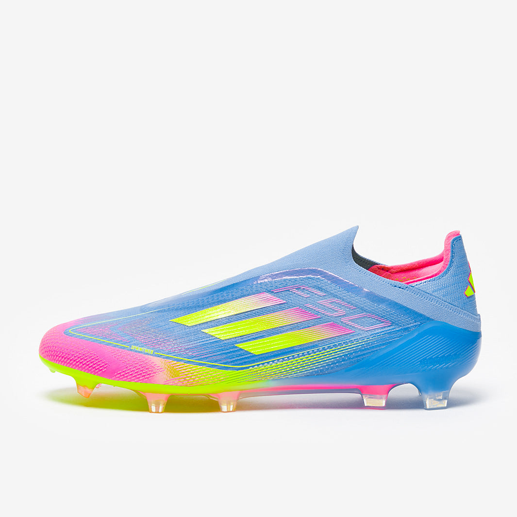 Adidas F50 Elite Laceless FG Football Boots Blue Fusion/Lucid Lemon/Lucid Pink