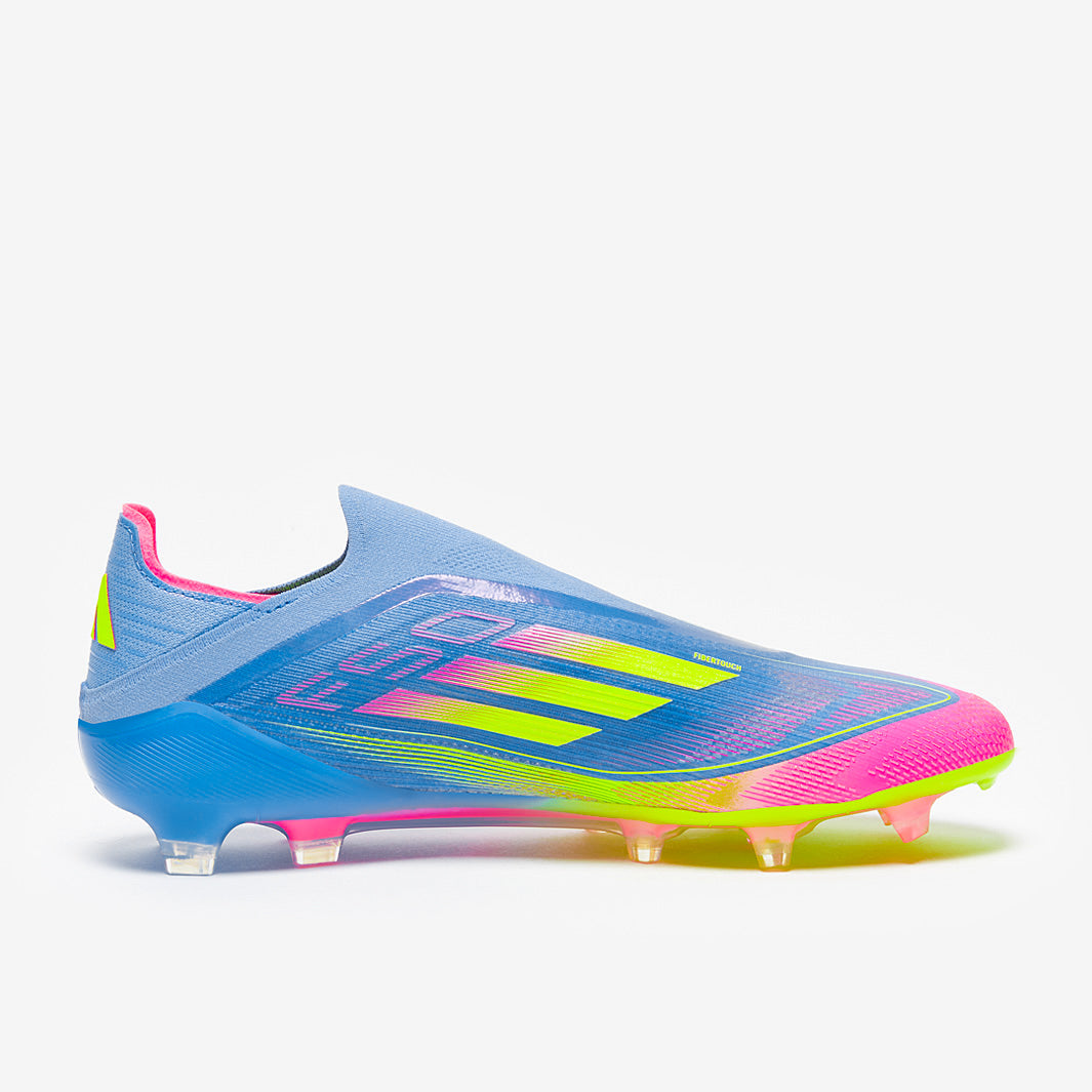 Adidas F50 Elite Laceless FG Football Boots Blue Fusion/Lucid Lemon/Lucid Pink