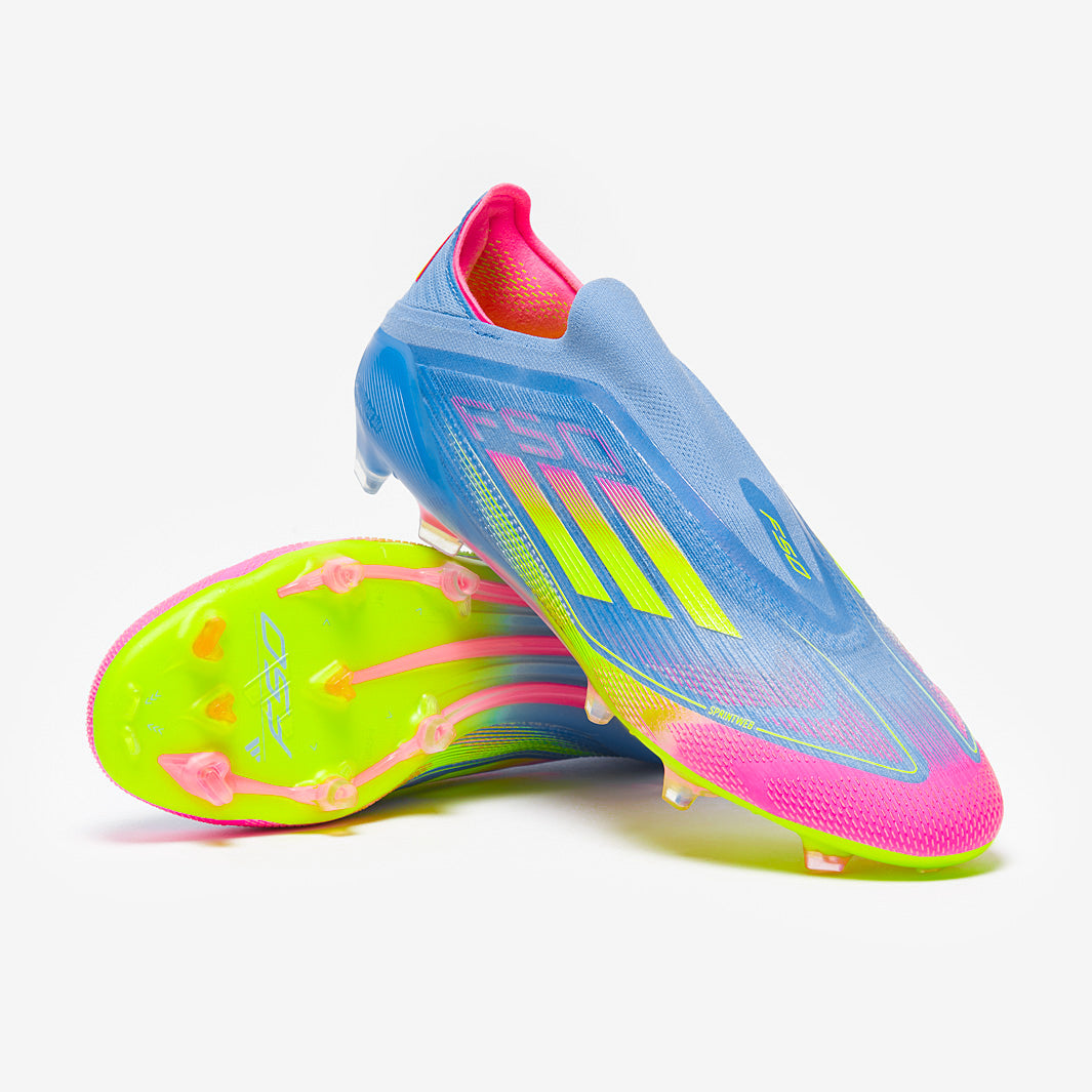Adidas F50 Elite Laceless FG Football Boots Blue Fusion/Lucid Lemon/Lucid Pink