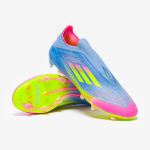 Adidas F50 Elite Laceless FG Football Boots Blue Fusion/Lucid Lemon/Lucid Pink