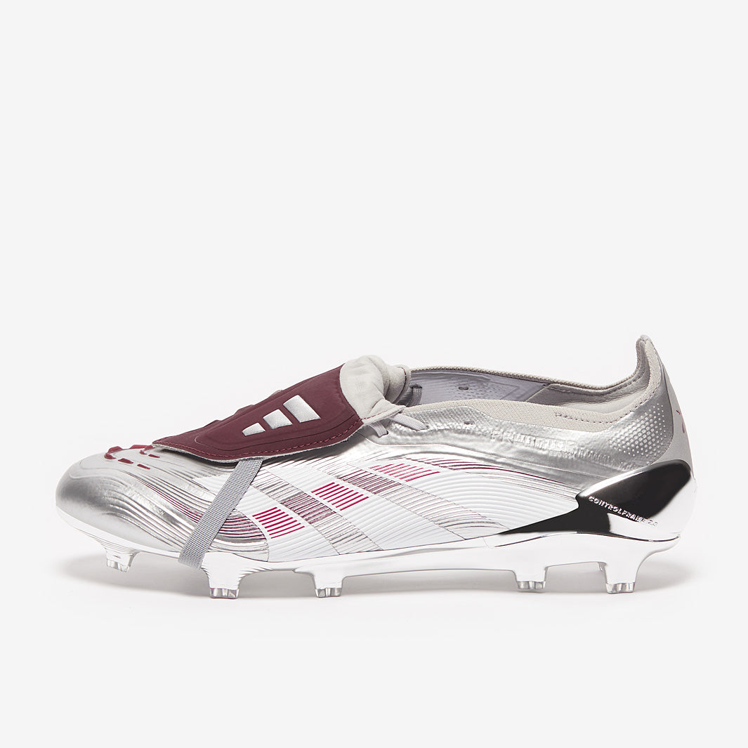 Adidas Predator Elite Tongue x Bellingham FG Football Boots Silver Met/Legacy Burgundy/Maroon