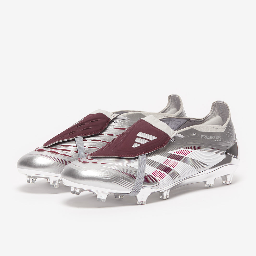 Adidas Predator Elite Tongue x Bellingham FG Football Boots Silver Met/Legacy Burgundy/Maroon