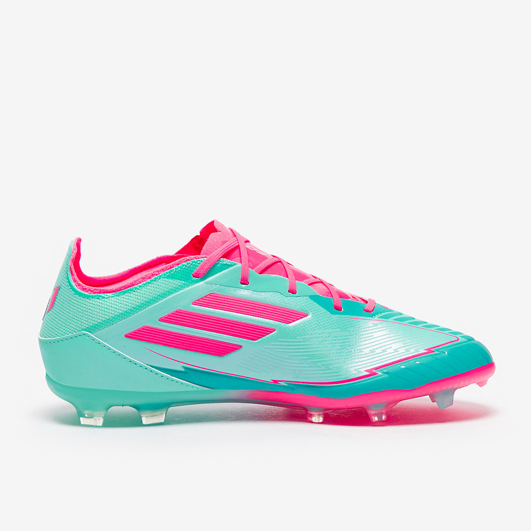 adidas Kids F50 Elite x Messi FG Football Boots Flash Aqua/Lucid Pink/Lucid Cyan