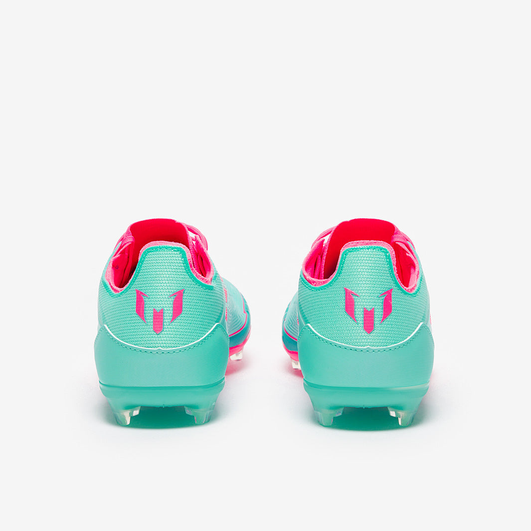 adidas Kids F50 Elite x Messi FG Football Boots Flash Aqua/Lucid Pink/Lucid Cyan