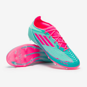 adidas Kids F50 Elite x Messi FG Football Boots Flash Aqua/Lucid Pink/Lucid Cyan