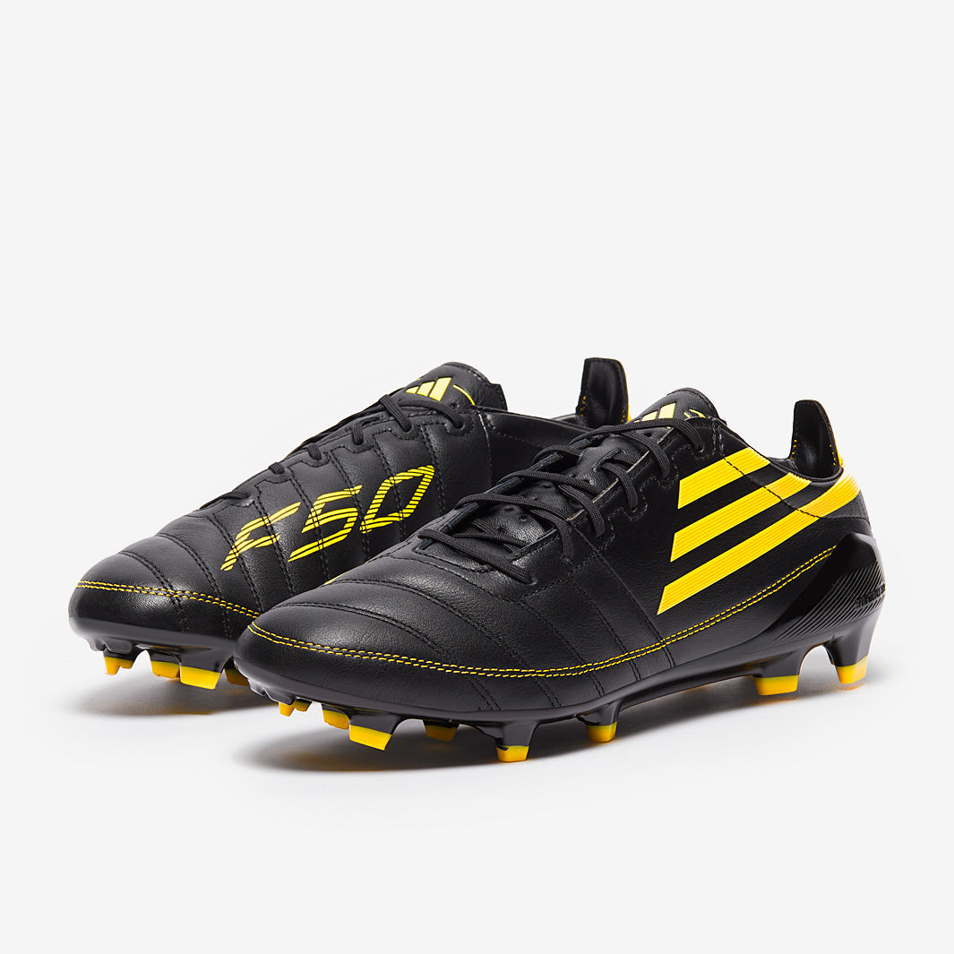 adidas F50 Elite Leather FG 2010 Edition Football Boots Core Black/Yellow/Utility Yellow