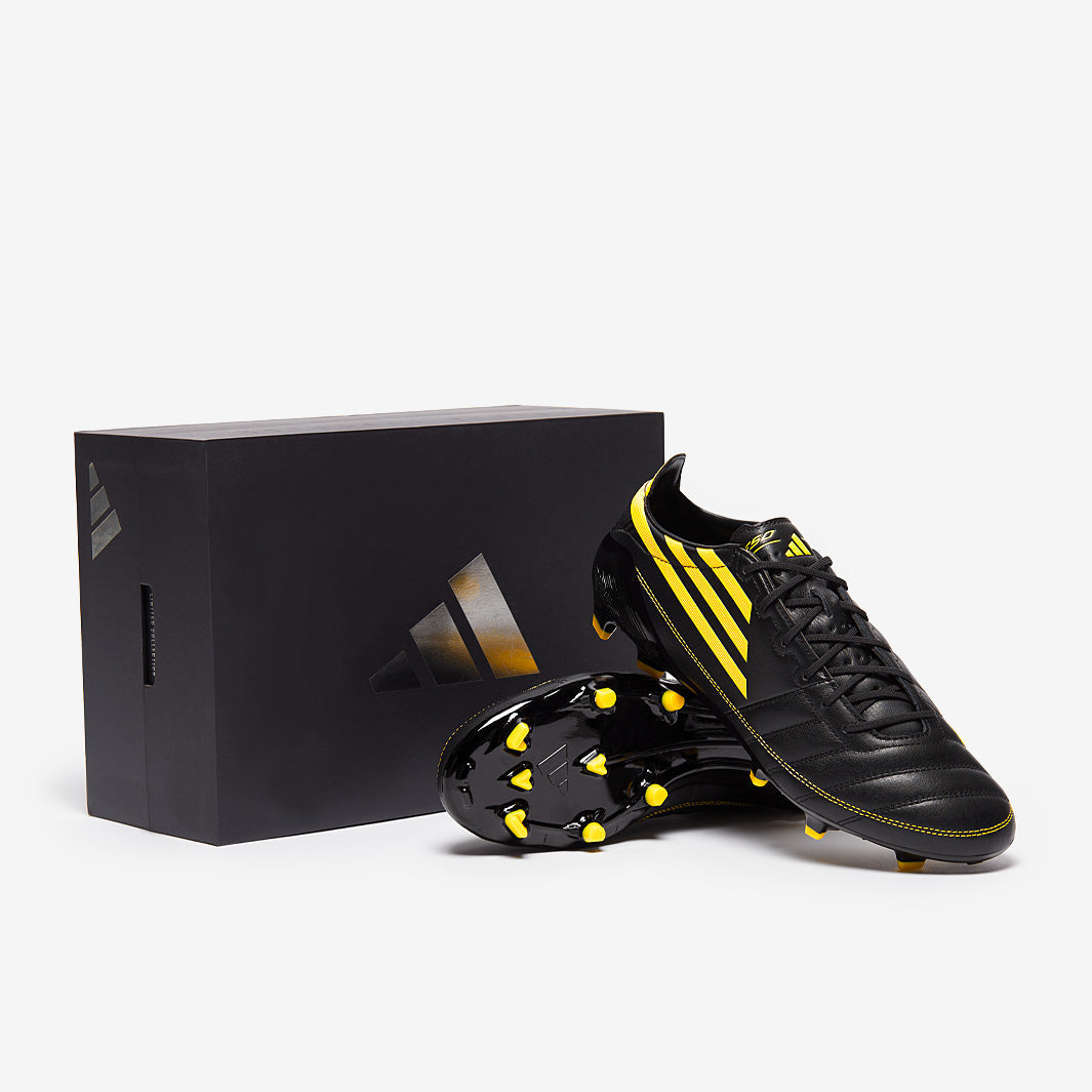 adidas F50 Elite Leather FG 2010 Edition Football Boots Core Black/Yellow/Utility Yellow