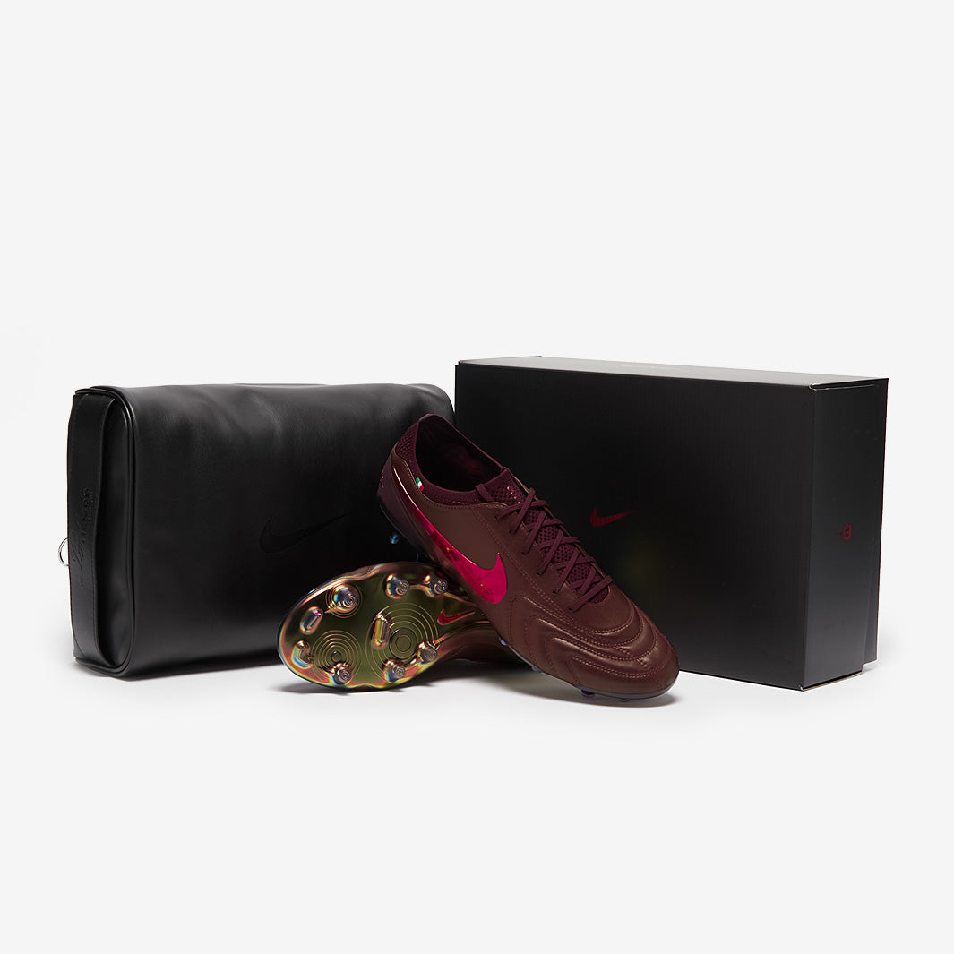 Nike Tiempo Legend X Elite FG SE x Made In Italy Football Boots Port Wine/Bright Crimson