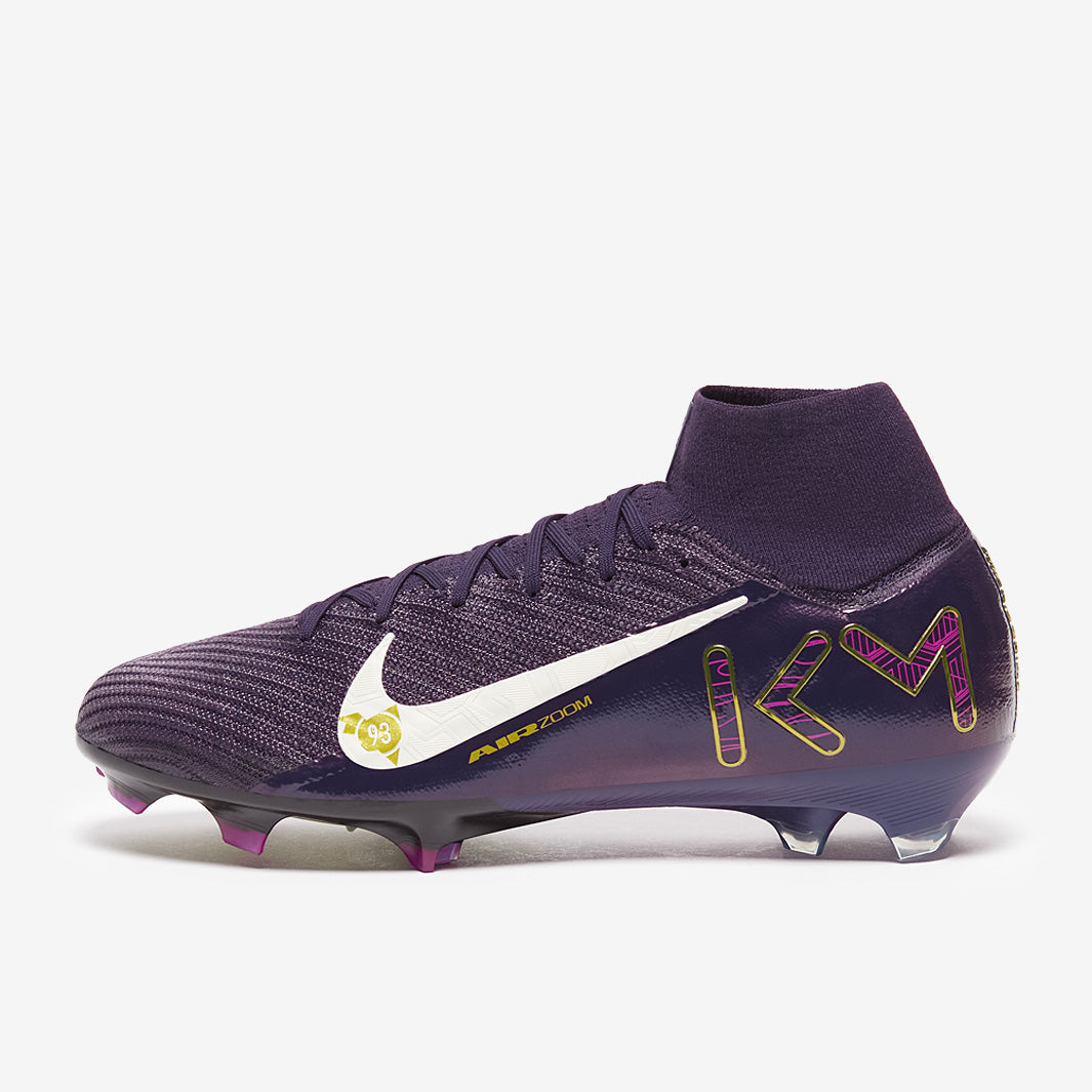 Nike Air Zoom Mercurial Superfly X Elite x Mbappe FG Chuteira Campo Grand Purple/Pale Ivory