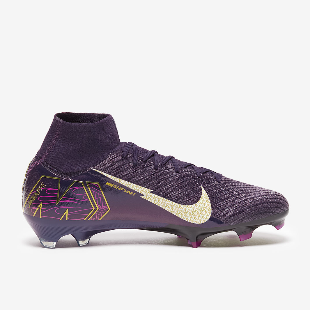 Nike Air Zoom Mercurial Superfly X Elite x Mbappe FG Chuteira Campo Grand Purple/Pale Ivory