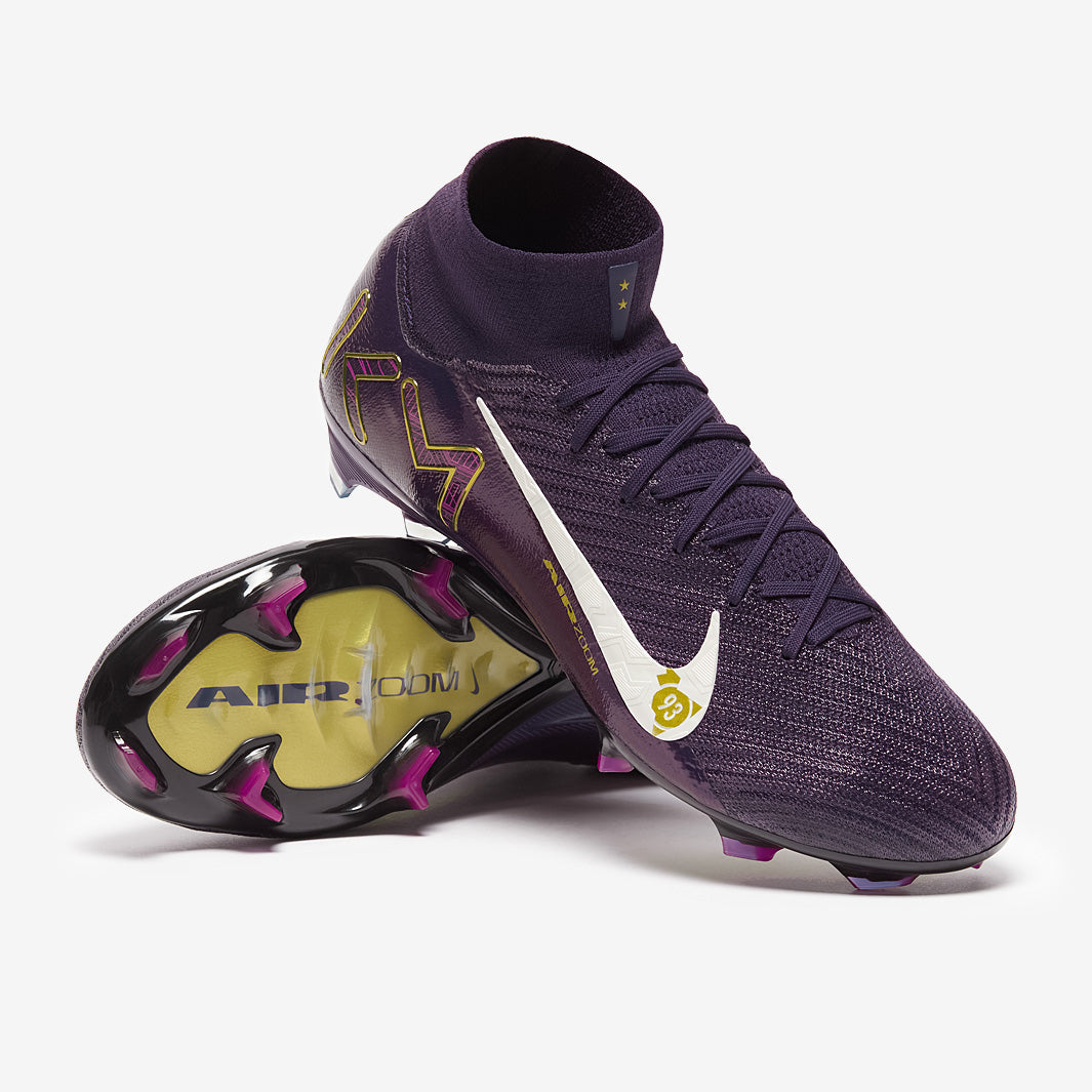 Nike Air Zoom Mercurial Superfly X Elite x Mbappe FG Chuteira Campo Grand Purple/Pale Ivory