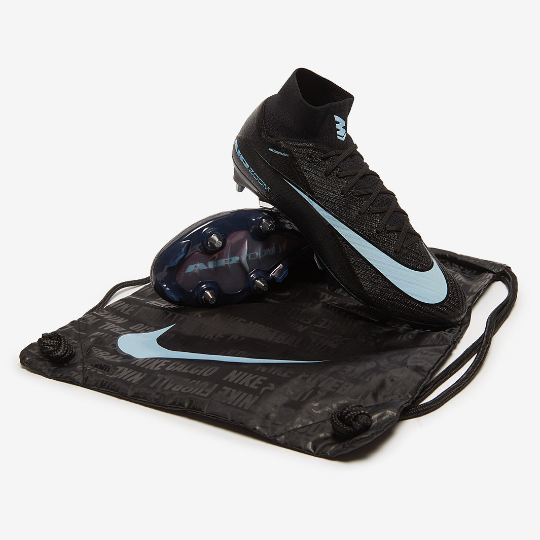 Nike Air Zoom Mercurial Superfly X Elite SG-Pro Football Boots Black/Ice Blue