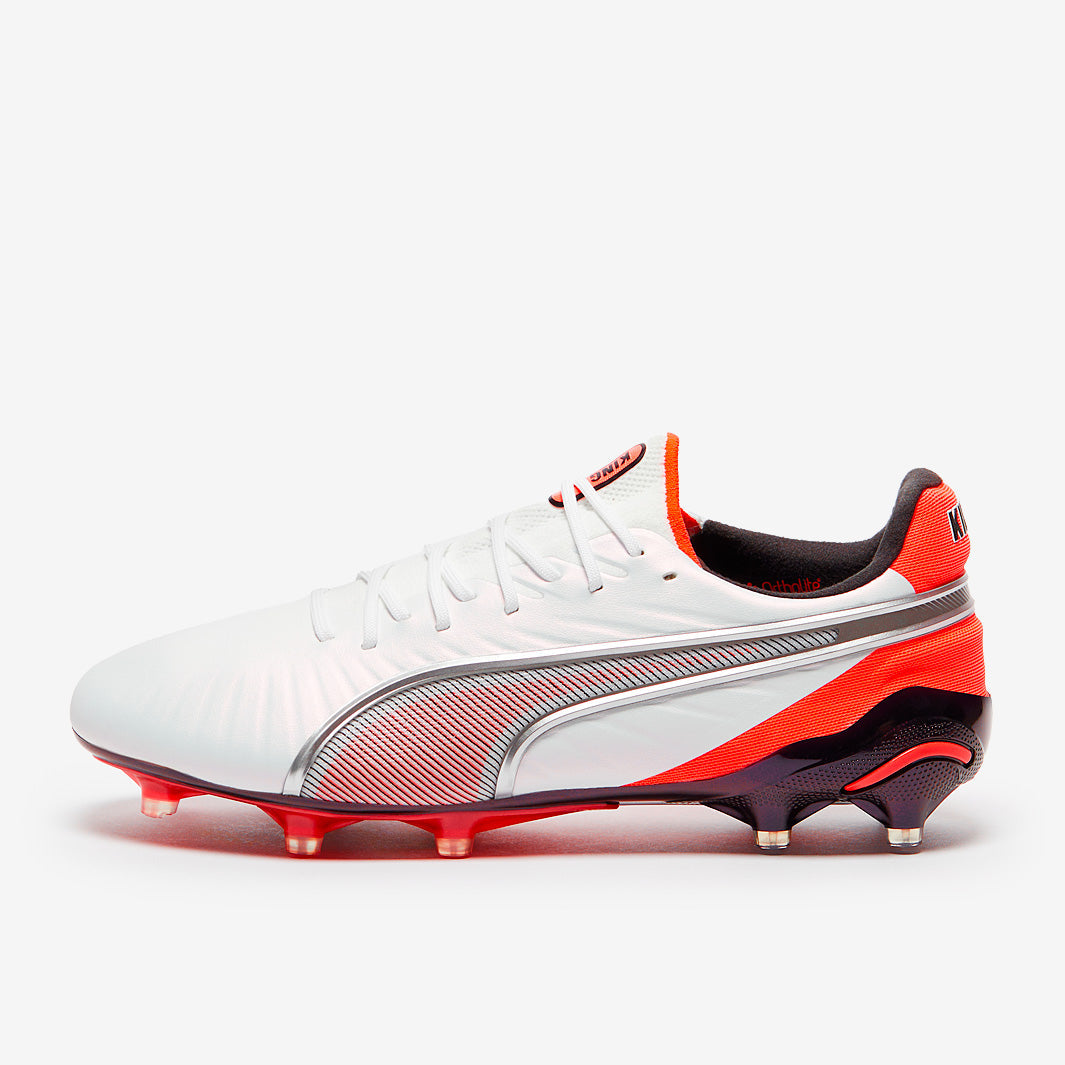 Puma King Ultimate FG/AG Football Boots Puma White/Puma Silver/Glowing Red/Puma Black