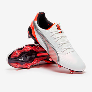 Puma King Ultimate FG/AG Football Boots Puma White/Puma Silver/Glowing Red/Puma Black