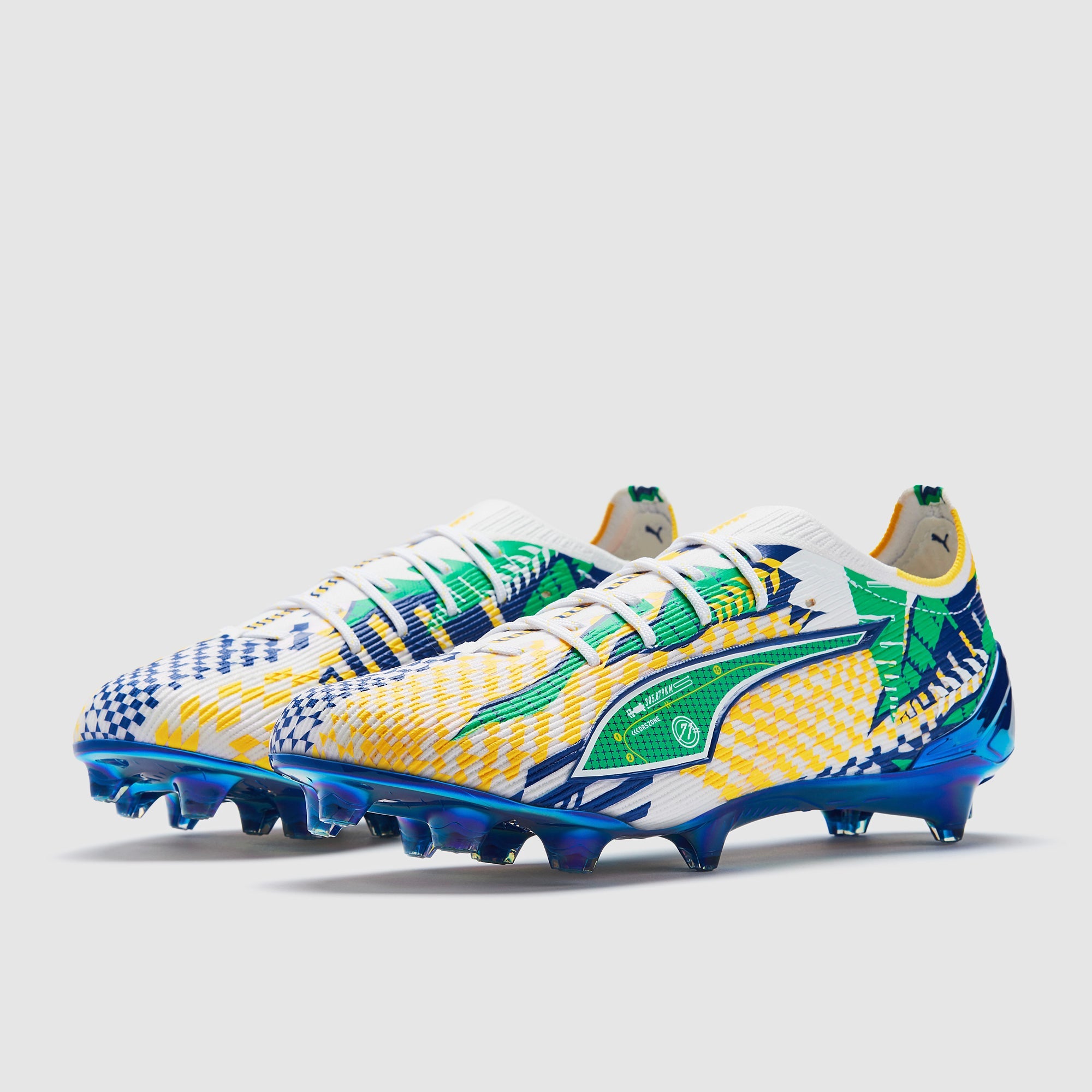 Puma Ultra 6 Racetrack Brazil Ultimate FG Football Boots White/Yellow/Blue