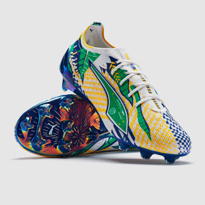 Puma Ultra 6 Racetrack Brazil Ultimate FG Football Boots White/Yellow/Blue