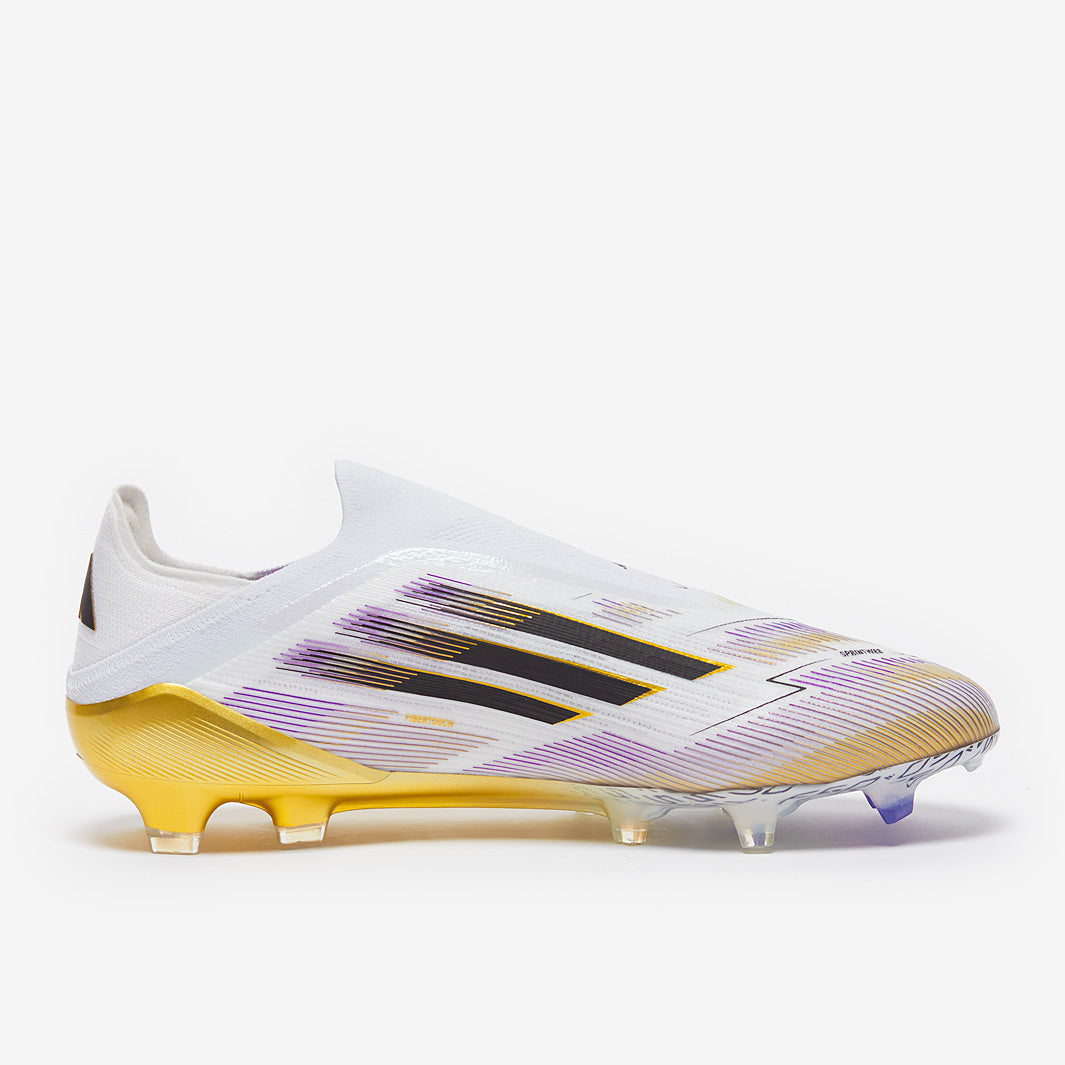 Adidas F50 Elite Laceless FG Football Boots White/Core Black/Met Gold