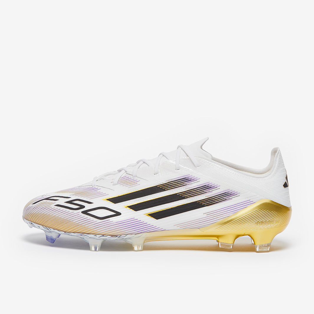Adidas F50 Elite FG Football Boots White/Core Black/Met Gold