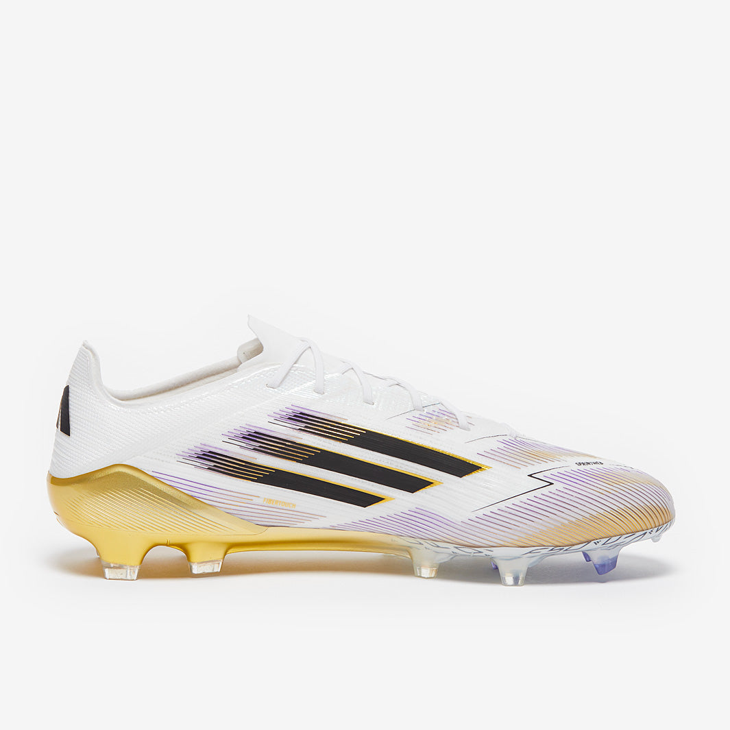 Adidas F50 Elite FG Football Boots White/Core Black/Met Gold
