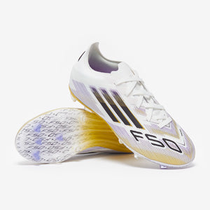 Adidas Kids F50 Elite FG Football Boots White/Core Black/Met Gold