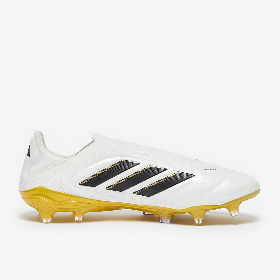 Adidas Copa Pure III Elite Laceless FG/MG Football Boots White/Core Black/Met Gold