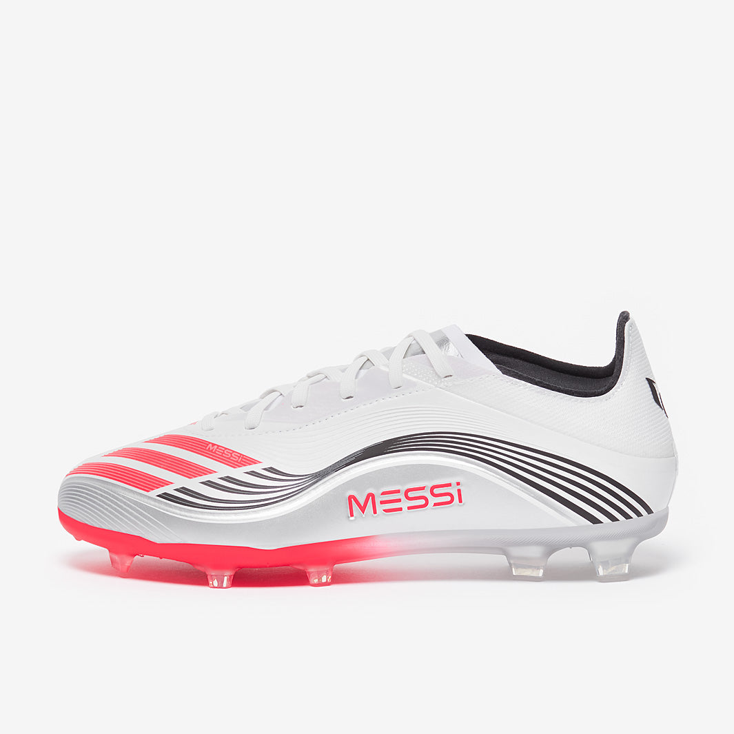 adidas Kids F50 Elite x Messi FG Football Boots Ftwr White/Lucid Red/Silver Met