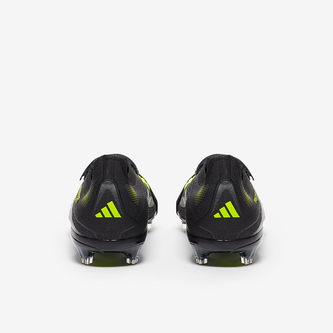 Adidas Kids Predator Elite Tongue FG Football Boots Core Black/Iron Met./Lucid Lemon