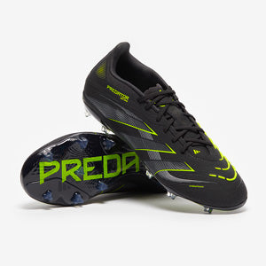 Adidas Kids Predator Elite FG Football Boots Core Black/Iron Met./Lucid Lemon