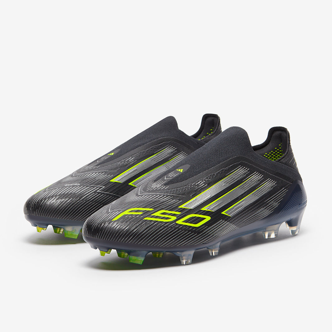 Adidas F50 Elite Laceless FG Football Boots Core Black/Iron Met./Lucid Lemon