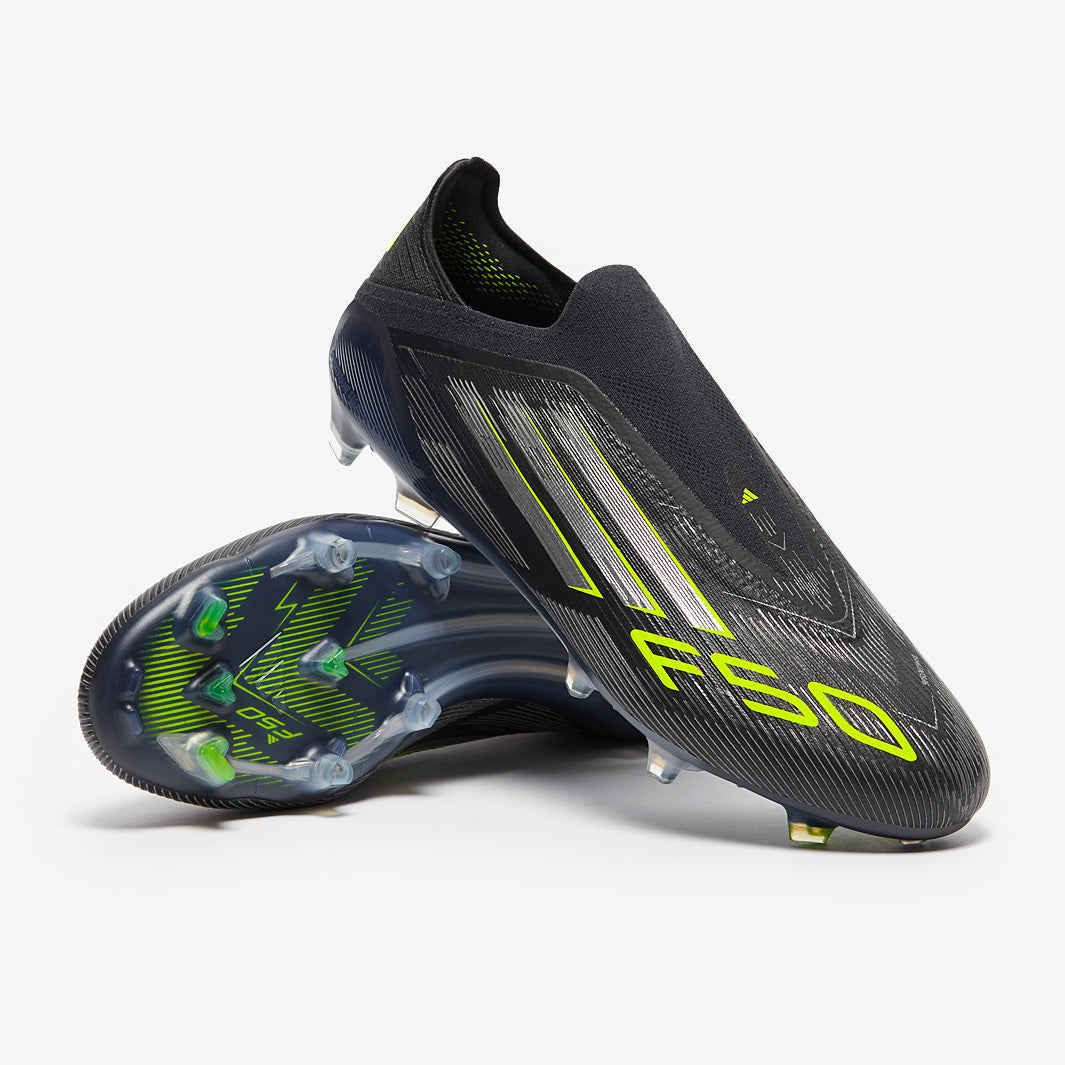 Adidas F50 Elite Laceless FG Football Boots Core Black/Iron Met./Lucid Lemon