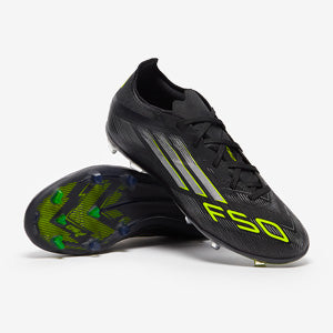 adidas Kids F50 Elite FG Football Boots Core Black/Iron Met./Lucid Lemon