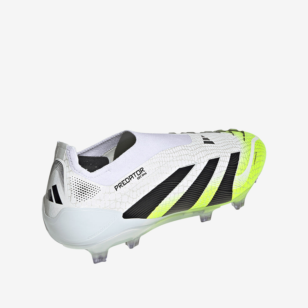 Adidas Predator Elite Laceless FG Football Boots Ftwr White/Core Black/Lucid Lemon
