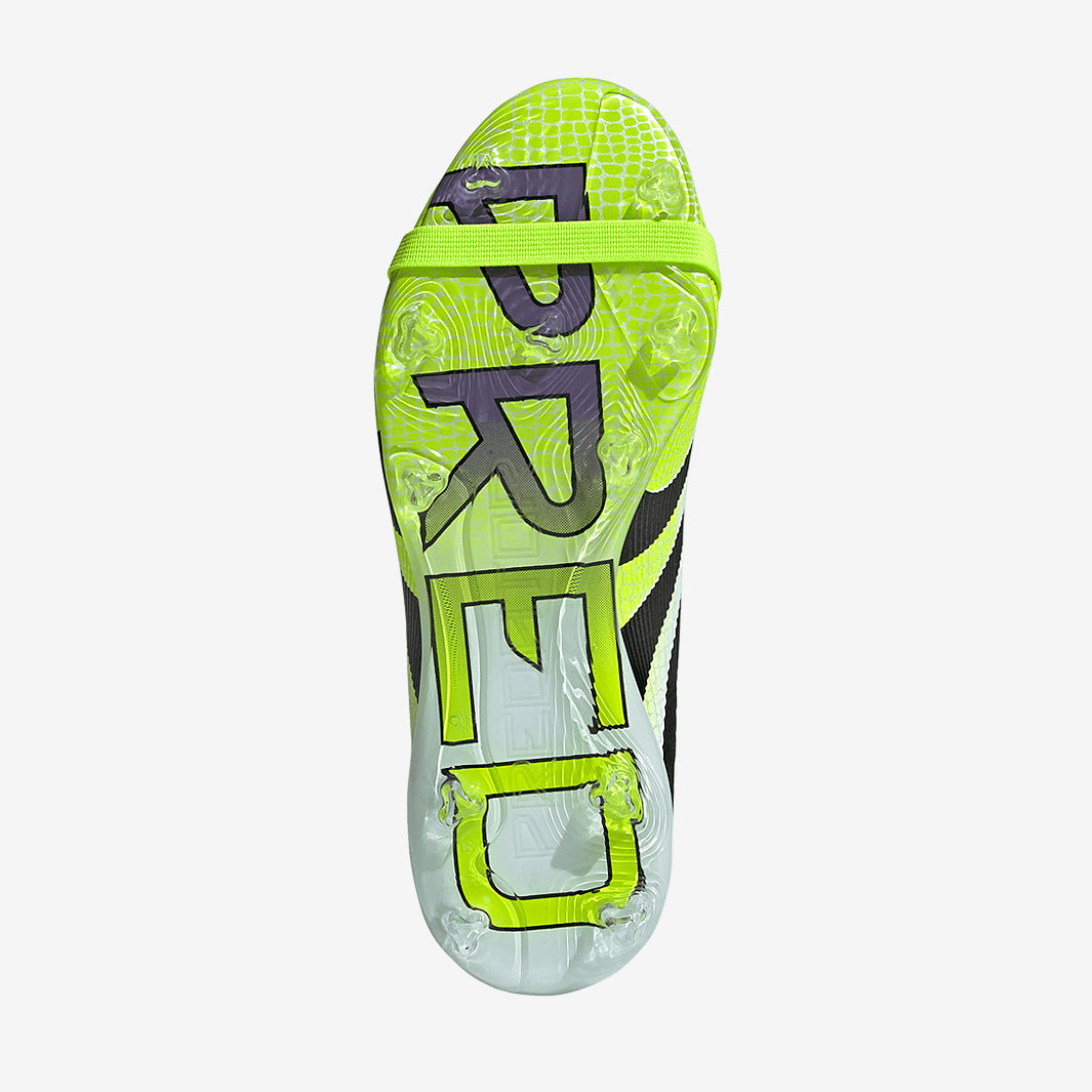 Adidas Kids Predator Elite Tongue FG Football Boots Ftwr White/Core Black/Lucid Lemon