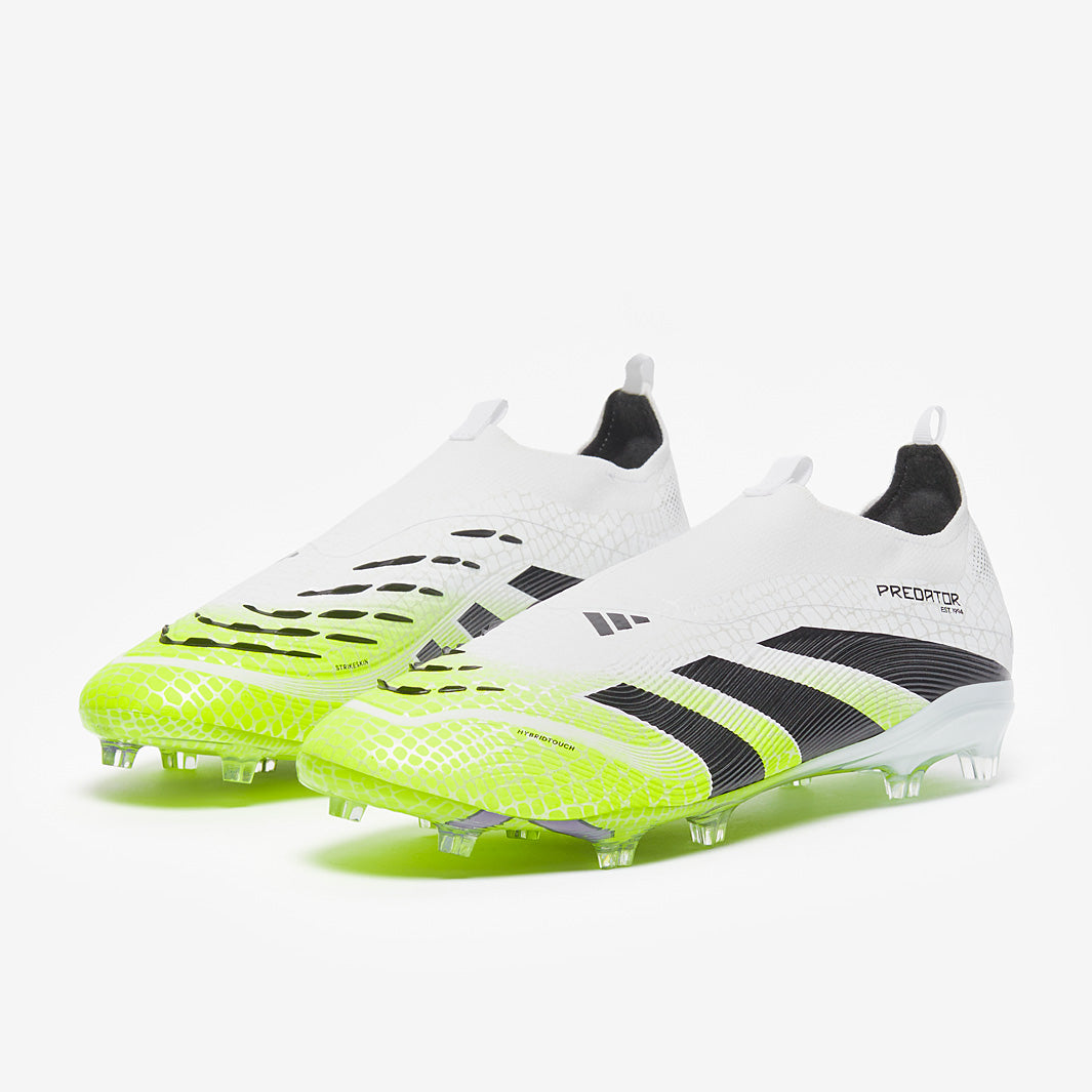 Adidas Kids Predator Elite Laceless FG Football Boots Ftwr White/Core Black/Lucid Lemon