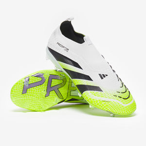 Adidas Kids Predator Elite Laceless FG Football Boots Ftwr White/Core Black/Lucid Lemon