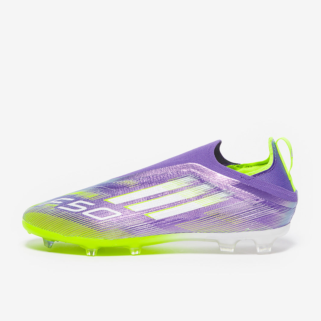 Adidas Kids F50 Elite Laceless FG Football Boots Purple Rush/Ftwr White/Lucid Lemon