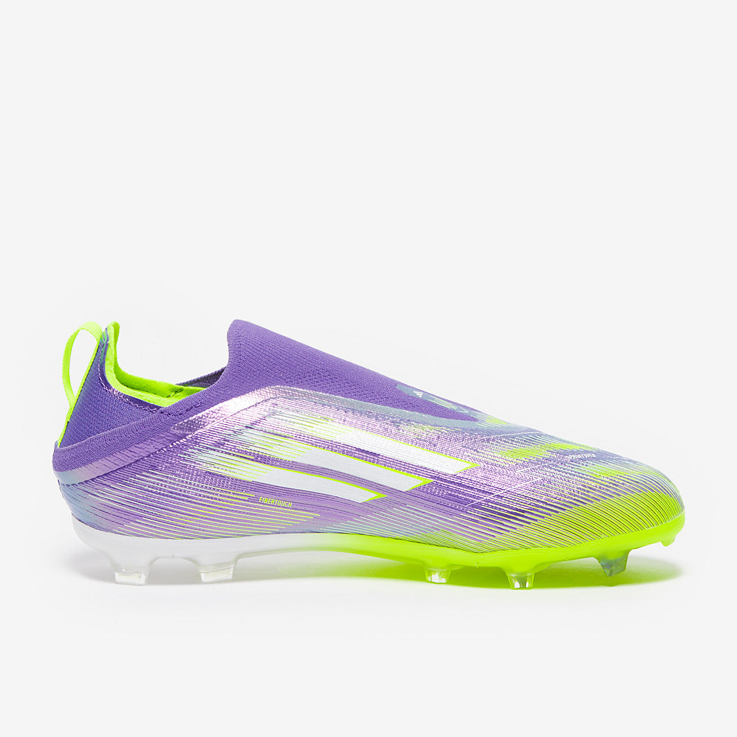 Adidas Kids F50 Elite Laceless FG Football Boots Purple Rush/Ftwr White/Lucid Lemon