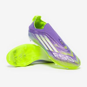 Adidas Kids F50 Elite Laceless FG Football Boots Purple Rush/Ftwr White/Lucid Lemon